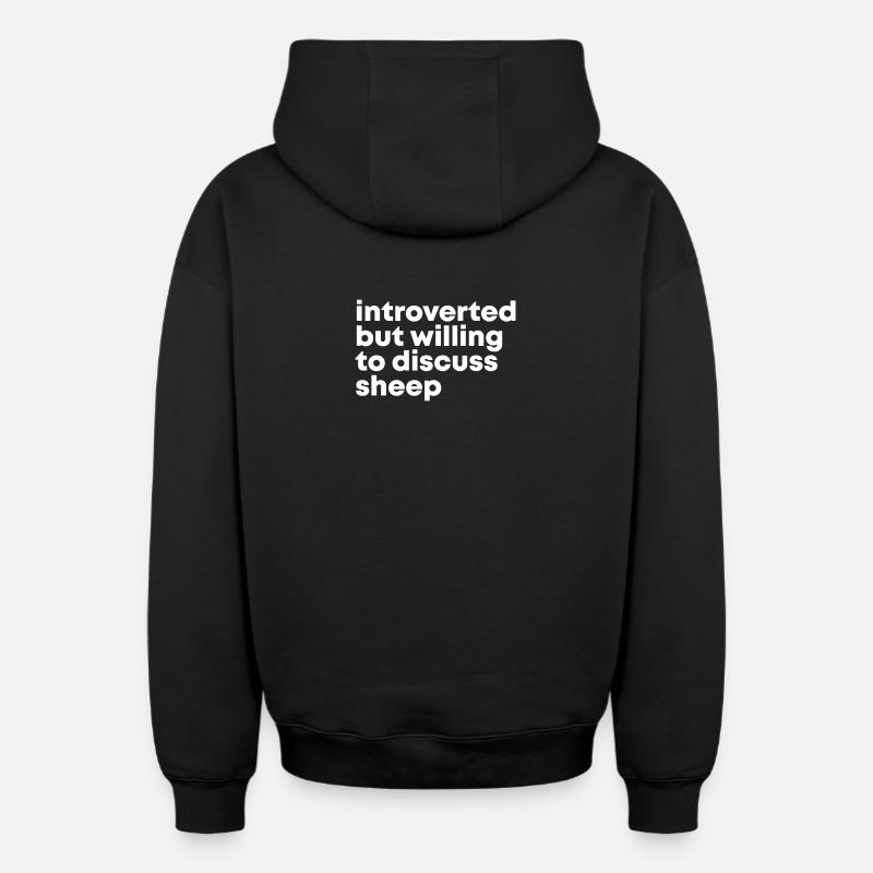 mouton - Sweat à capuche unisexe zippé oversize épais SPREAD - noir