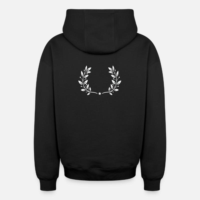 Couronne de laurier - Sweat à capuche unisexe zippé oversize épais SPREAD - noir