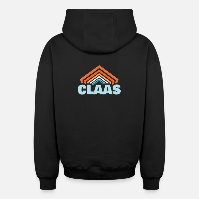 Claas comme prénom - Sweat à capuche unisexe zippé oversize épais SPREAD - noir