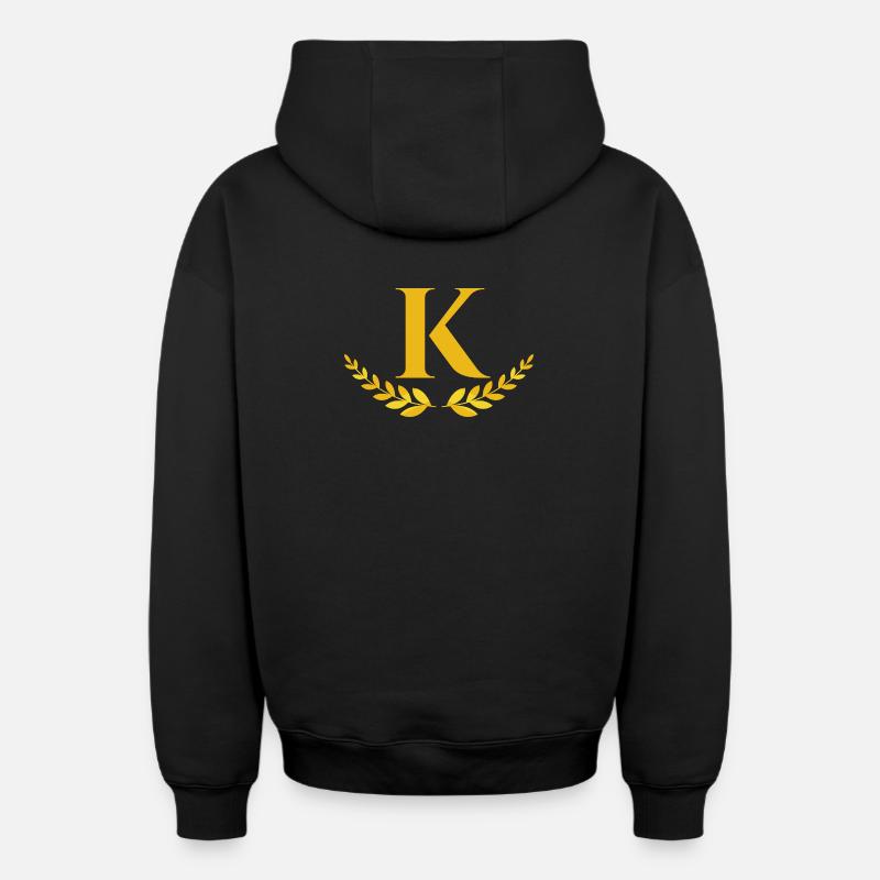 K - Oversized Heavyweight Unisex Zip Hoodie - Schwarz
