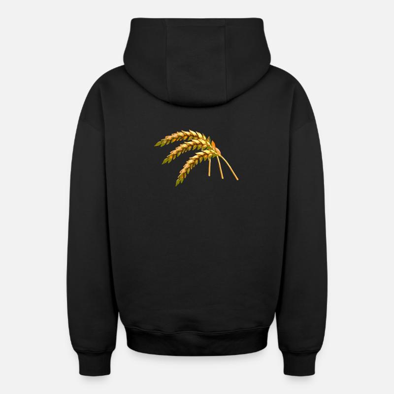 céréales - Sweat à capuche unisexe zippé oversize épais SPREAD - noir