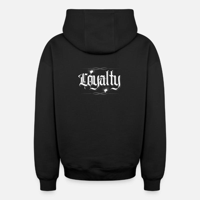 Loyalty - Oversized Heavyweight Unisex Zip Hoodie - Schwarz