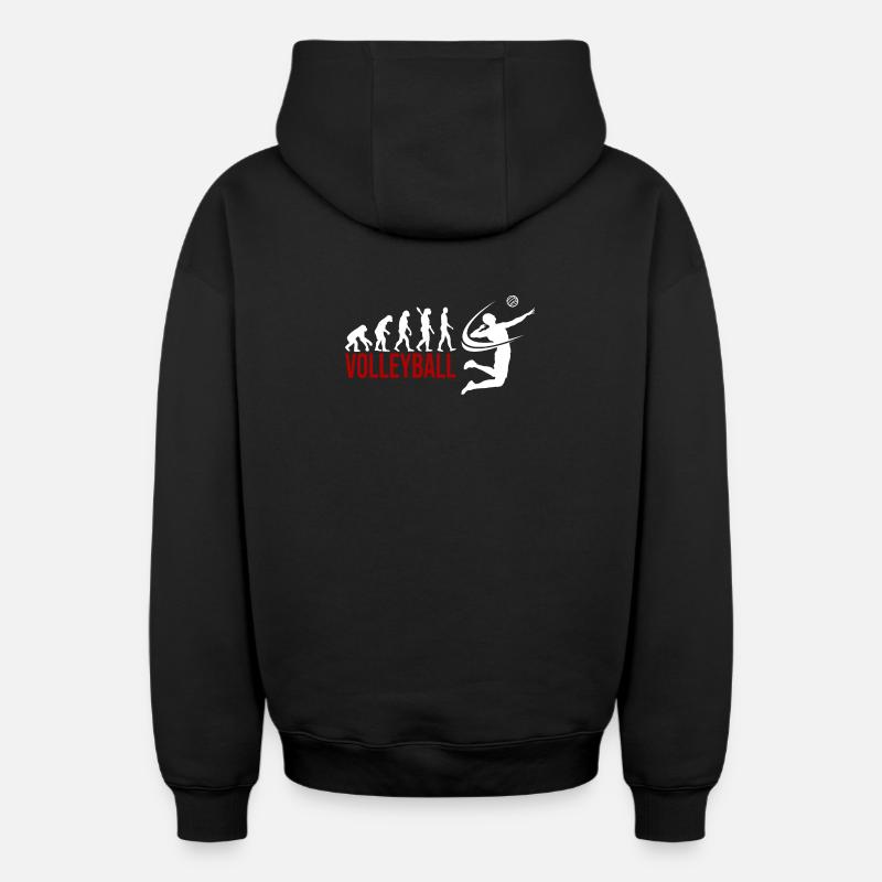 Evolution Volleyball - Oversized Heavyweight Unisex Zip Hoodie - Schwarz