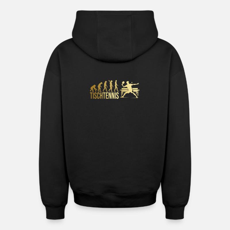 Evolution Tischtennis - Oversized Heavyweight Unisex Zip Hoodie - Schwarz