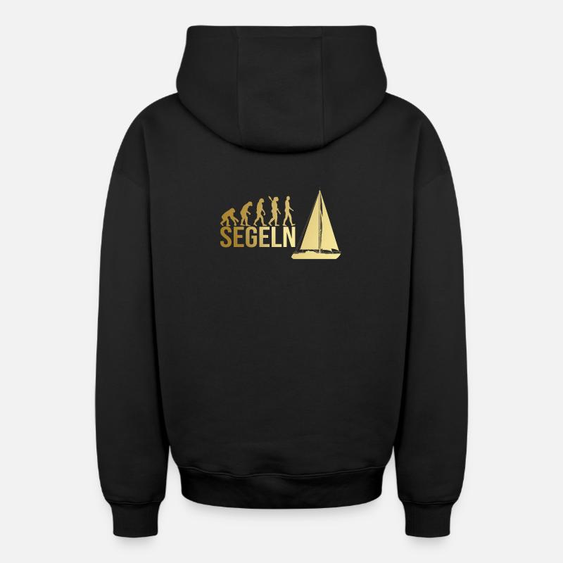 Evolution Segeln - Oversized Heavyweight Unisex Zip Hoodie - Schwarz