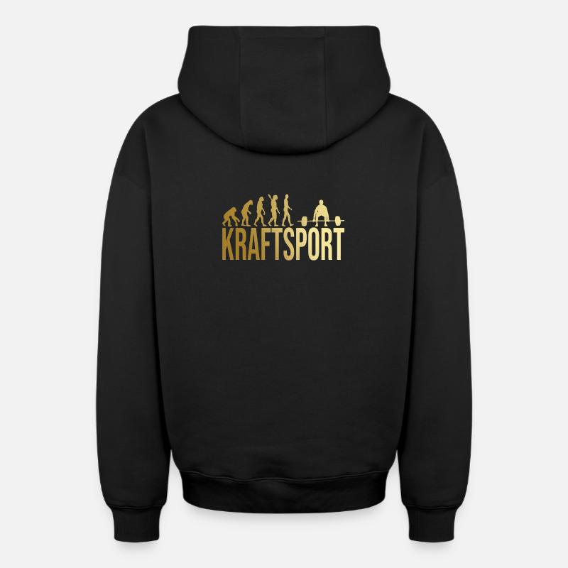 Evolution Kraftsport - Oversized Heavyweight Unisex Zip Hoodie - Schwarz
