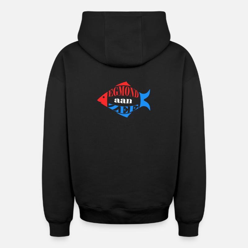 Egmond aan zee - Sweat à capuche unisexe zippé oversize épais SPREAD - noir