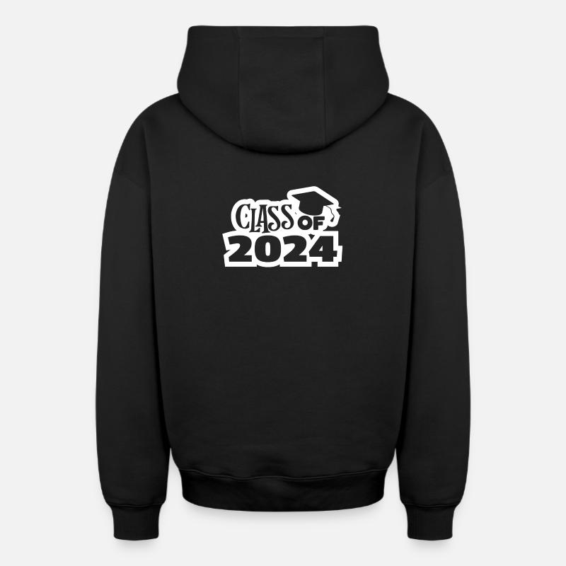 baccalauréat, BAC, bac, bachelier - Sweat à capuche unisexe zippé oversize épais SPREAD - noir