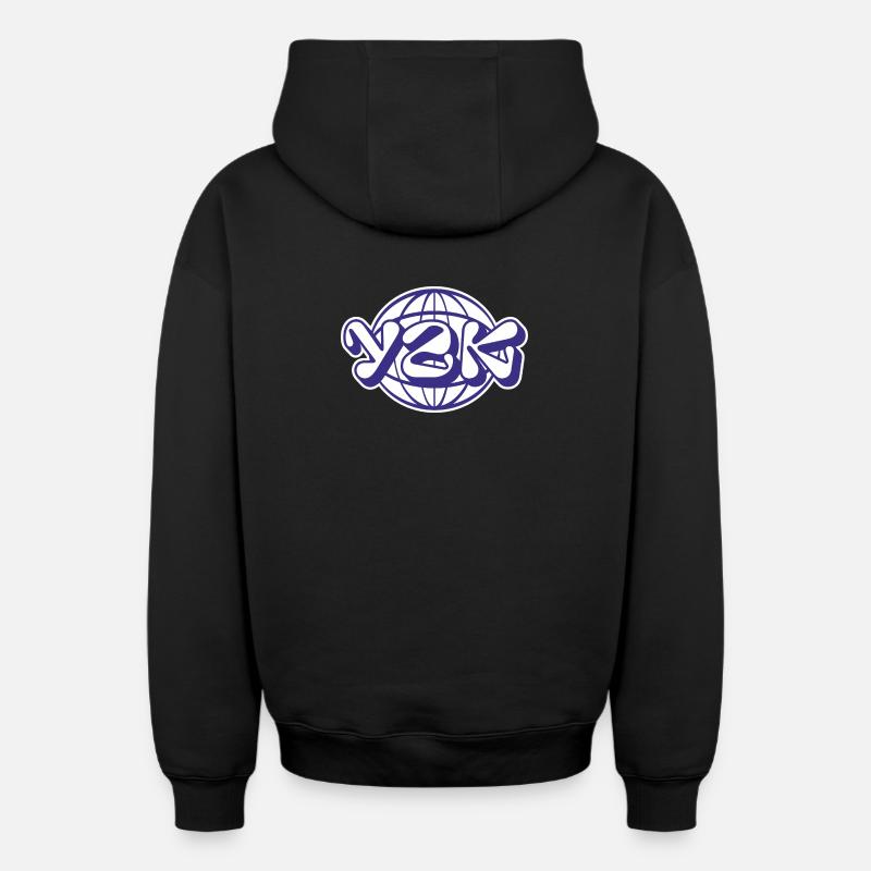 Y2K - Sweat à capuche unisexe zippé oversize épais SPREAD - noir