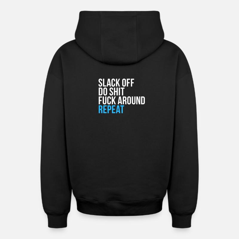 Slack, relâchez, répétez - Sweat à capuche unisexe zippé oversize épais SPREAD - noir