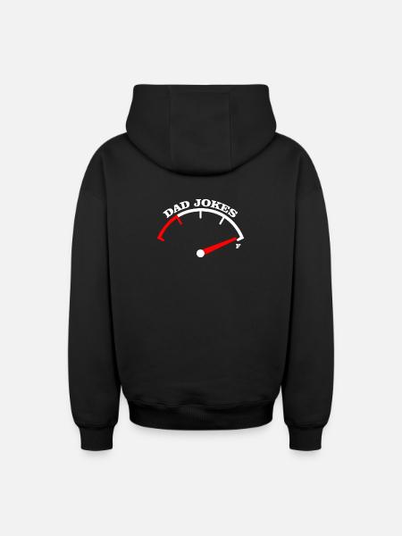 Dad Jokes Meter Tee Design - Oversized Heavyweight Unisex Zip Hoodie - black