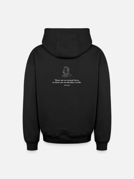 Nietzsche-Zitat: Keine ewigen Fakten - Oversized Heavyweight Unisex Zip Hoodie - Schwarz