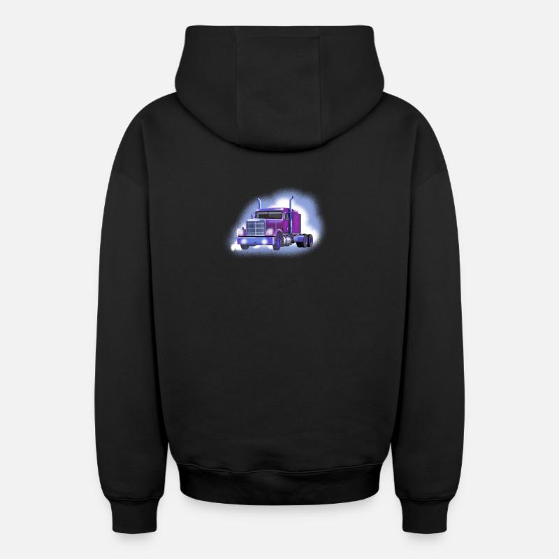 truck - Sweat à capuche unisexe zippé oversize épais SPREAD - noir