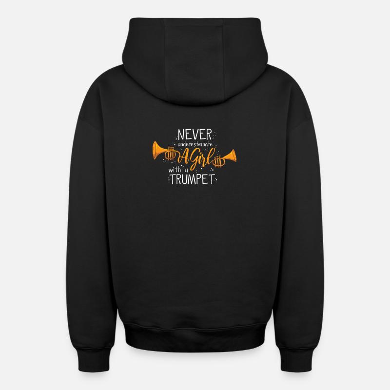 Trompette Trompette - Sweat à capuche unisexe zippé oversize épais SPREAD - noir