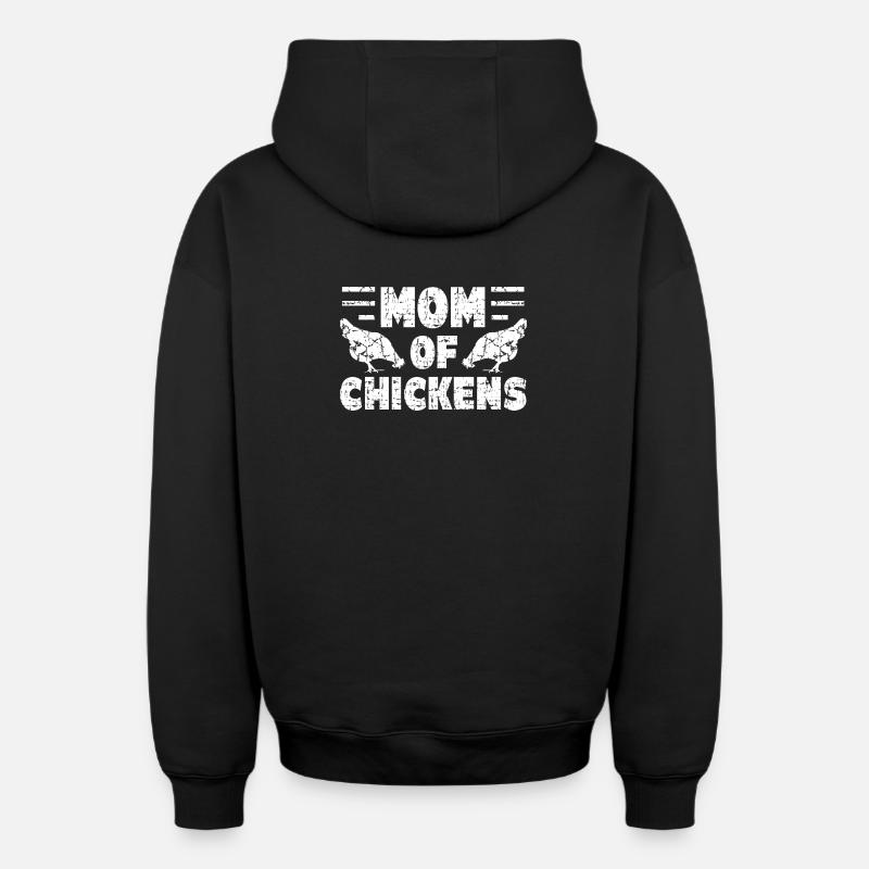 Poulet poules - Sweat à capuche unisexe zippé oversize épais SPREAD - noir