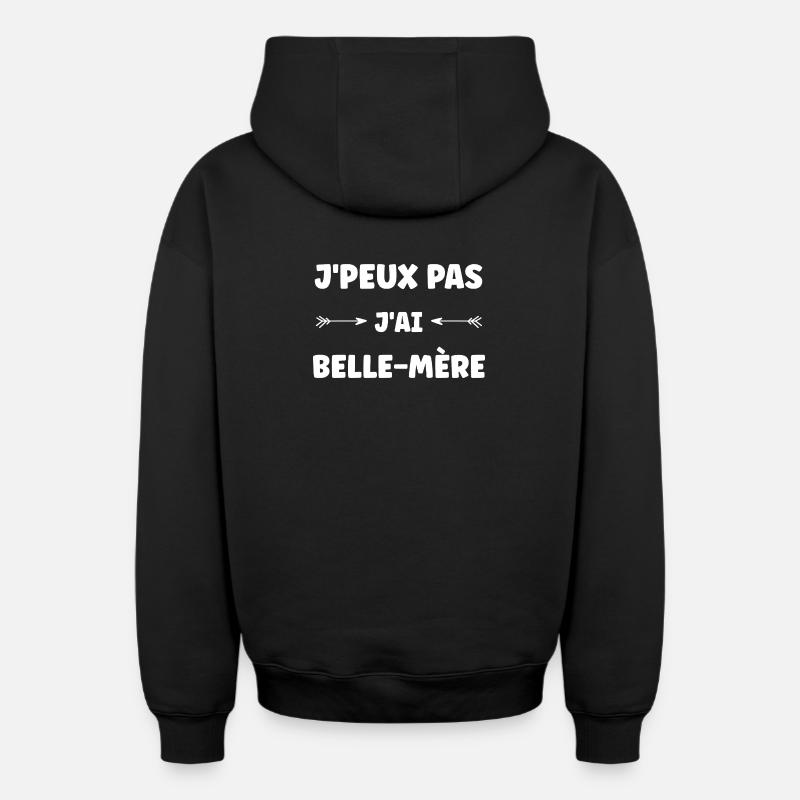 belle mère - Sweat à capuche unisexe zippé oversize épais SPREAD - noir