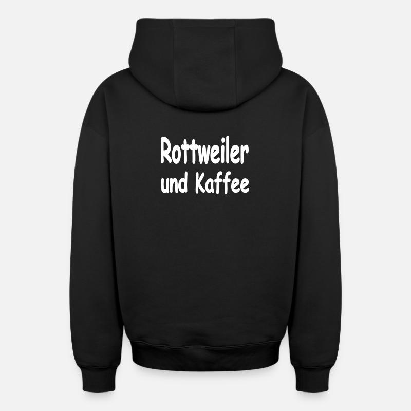 Rottweiler - Sweat à capuche unisexe zippé oversize épais SPREAD - noir