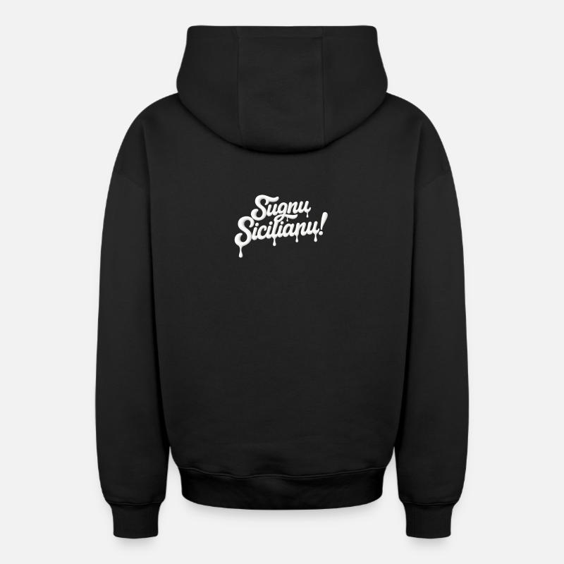 Sugnu sicilianu - Sweat à capuche unisexe zippé oversize épais SPREAD - noir