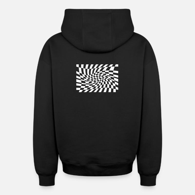 Tourbillon optique de vérification - Sweat à capuche unisexe zippé oversize épais SPREAD - noir