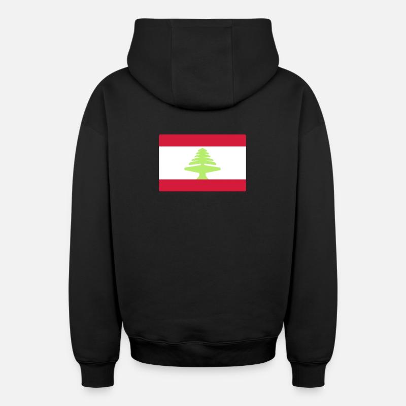 Drapeau t-shirt drapeau drapeau - Sweat à capuche unisexe zippé oversize épais SPREAD - noir