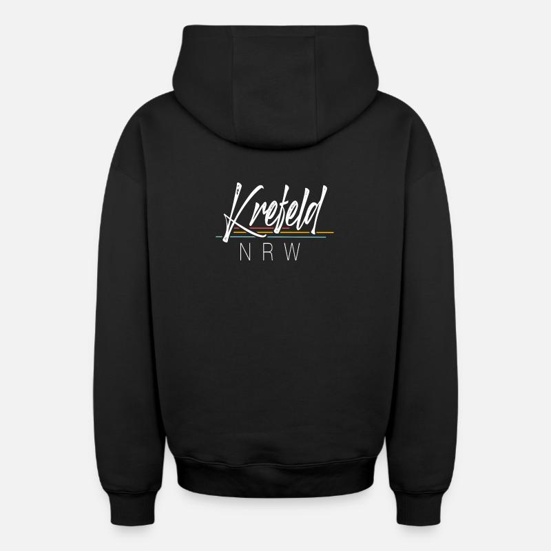 Krefeld Nrw - Sweat à capuche unisexe zippé oversize épais SPREAD - noir