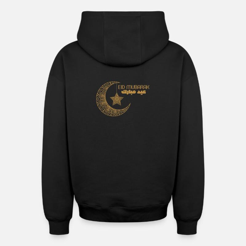eid mobarak - Sweat à capuche unisexe zippé oversize épais SPREAD - noir