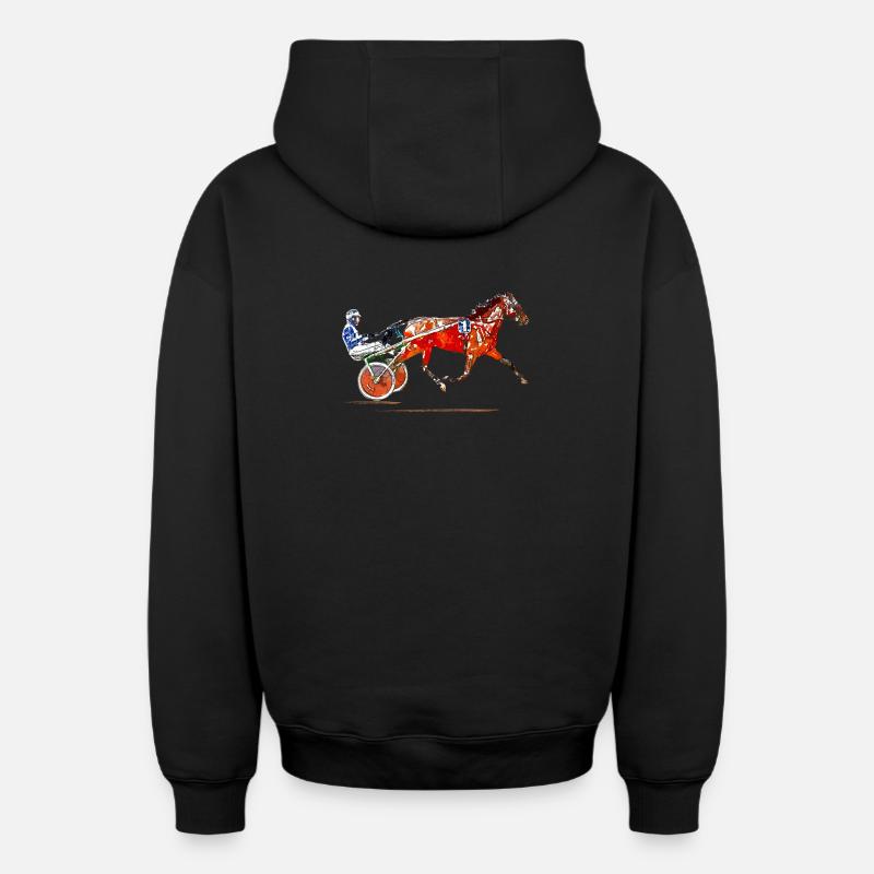 Trot - Sweat à capuche unisexe zippé oversize épais SPREAD - noir