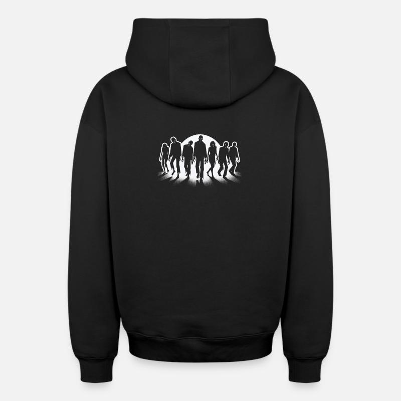 Zombis - Sweat à capuche unisexe zippé oversize épais SPREAD - noir