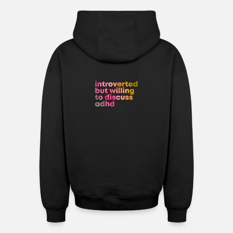 TDAH - Sweat à capuche unisexe zippé oversize épais SPREAD - noir
