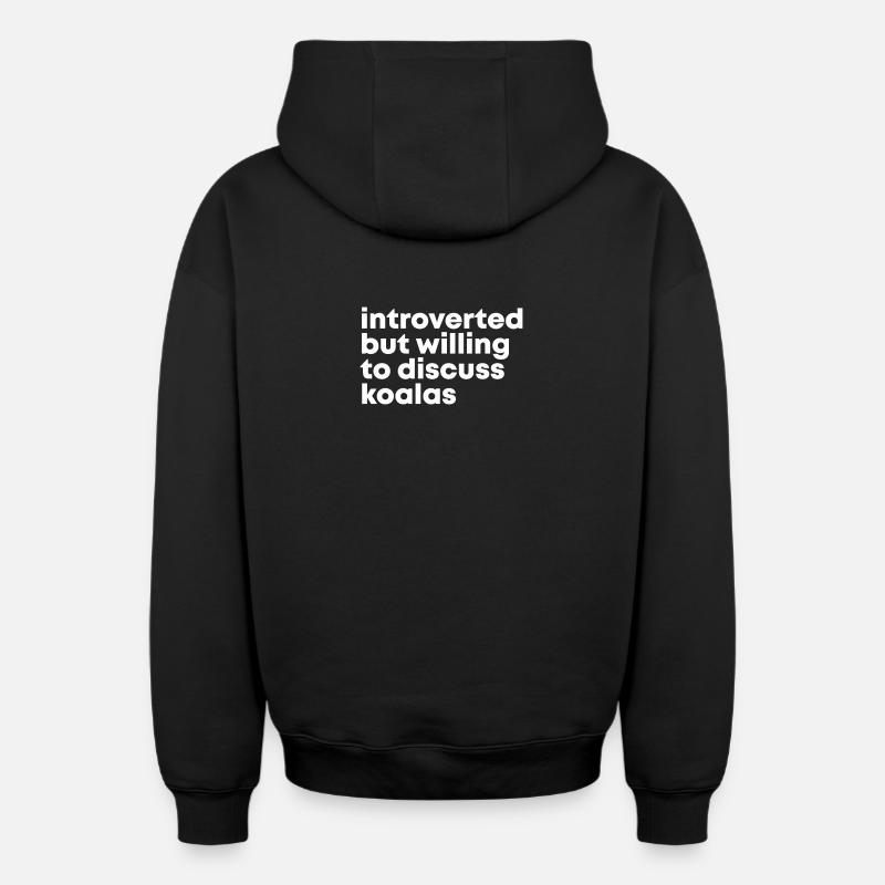 Koala - Sweat à capuche unisexe zippé oversize épais SPREAD - noir