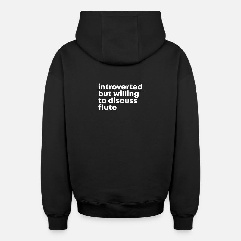 flûte - Sweat à capuche unisexe zippé oversize épais SPREAD - noir