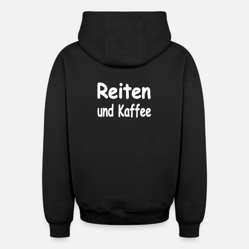 Chevaucher - Sweat à capuche unisexe zippé oversize épais SPREAD - noir