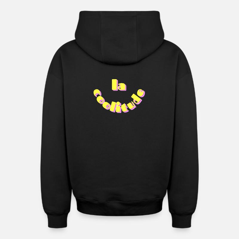La Coolitude - Sweat à capuche unisexe zippé oversize épais SPREAD - noir