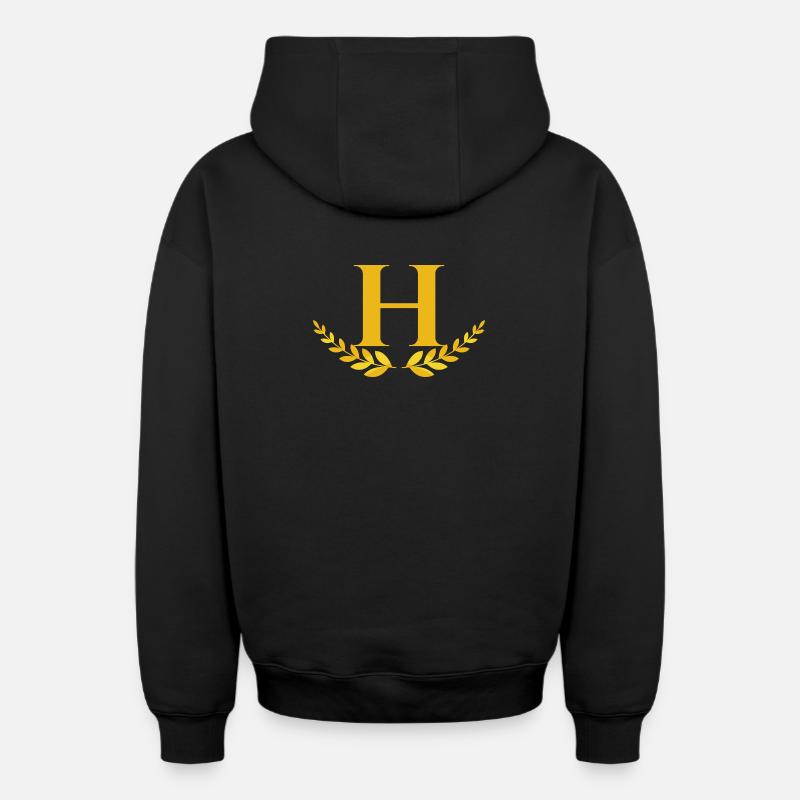 h - Sweat à capuche unisexe zippé oversize épais SPREAD - noir