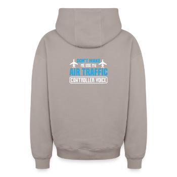 Humorvolles Flugzeug-Design für Flugbegeisterte - Oversized Heavyweight Unisex Zip Hoodie - Taupe - Hinten - AI Model Male 178 light (178cm)