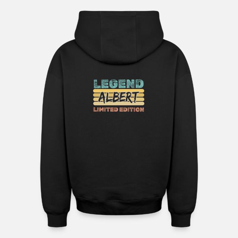 Dire Albert - Sweat à capuche unisexe zippé oversize épais SPREAD - noir
