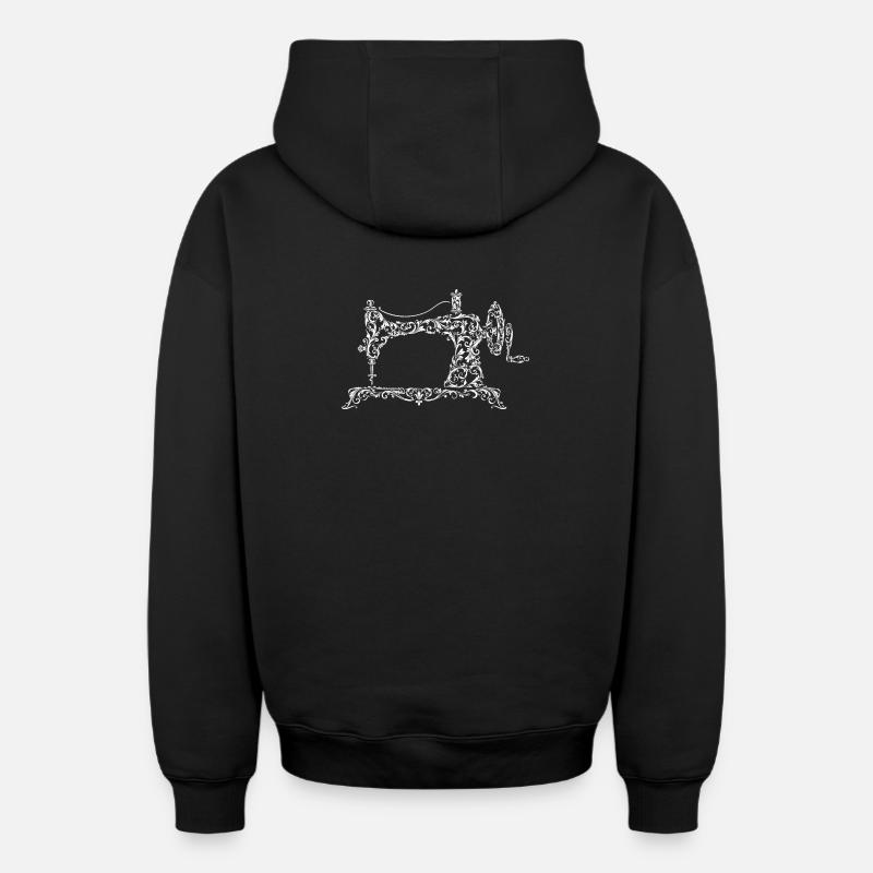 machine à coudre - Sweat à capuche unisexe zippé oversize épais SPREAD - noir