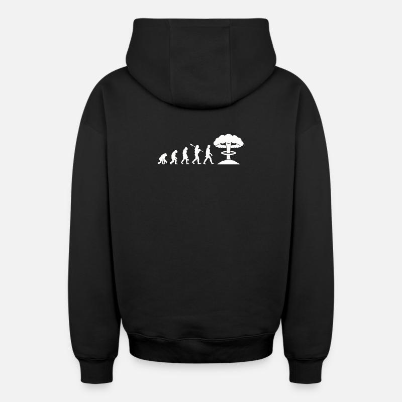 Bombe nucléaire Evolution - Sweat à capuche unisexe zippé oversize épais SPREAD - noir