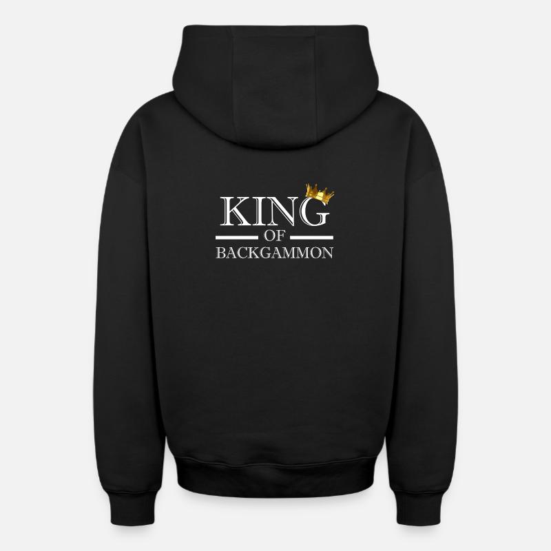 Roi Du Backgammon - Sweat à capuche unisexe zippé oversize épais SPREAD - noir