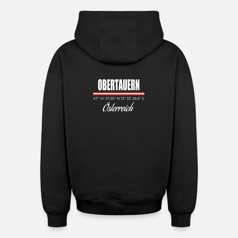 Obertauern - Sweat à capuche unisexe zippé oversize épais SPREAD - noir