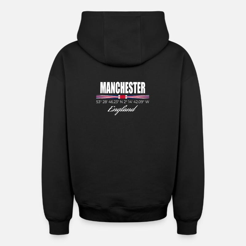 Manchester - Sweat à capuche unisexe zippé oversize épais SPREAD - noir