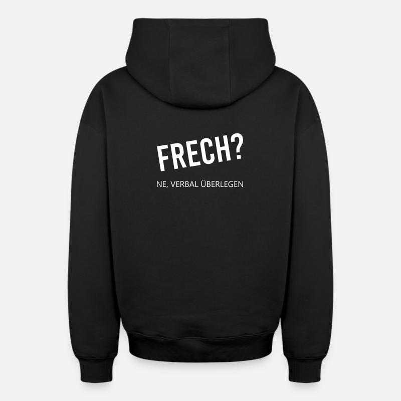 Espiègle et verbalement supérieur - Sweat à capuche unisexe zippé oversize épais SPREAD - noir