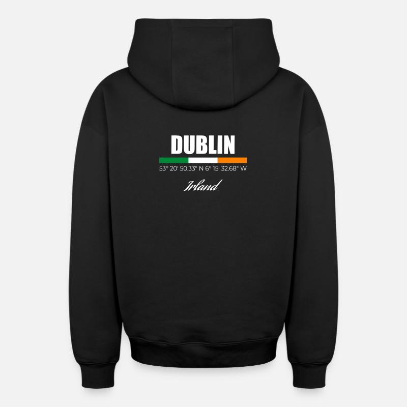 Dublin - Sweat à capuche unisexe zippé oversize épais SPREAD - noir
