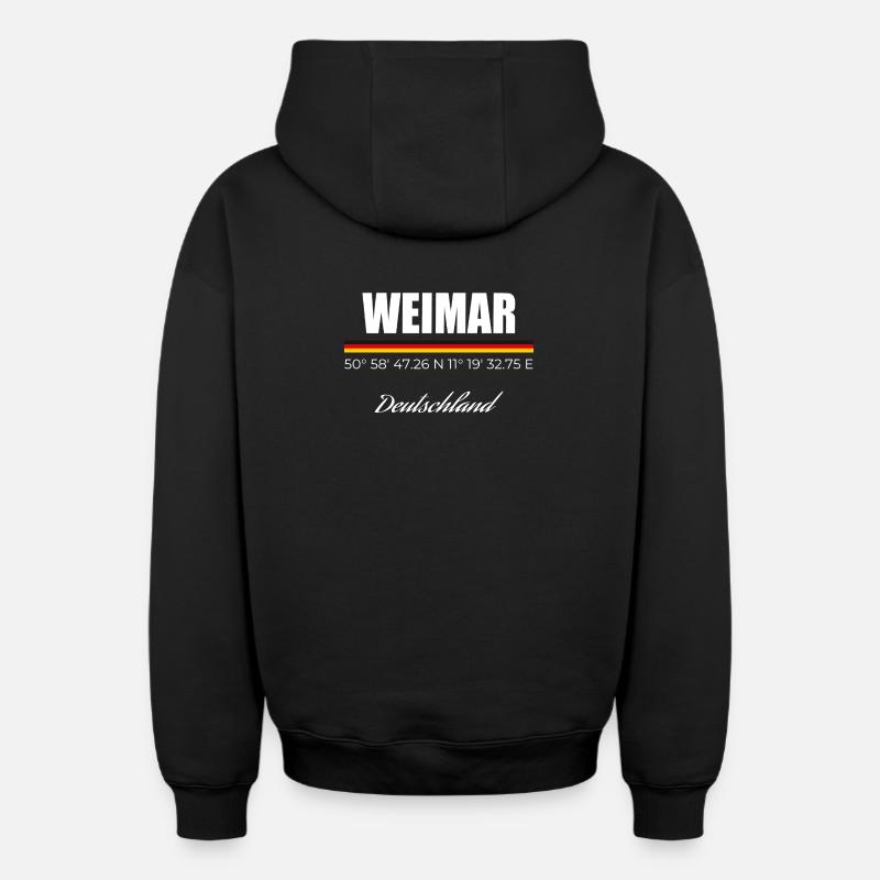 Weimar - Oversized Heavyweight Unisex Zip Hoodie - Schwarz