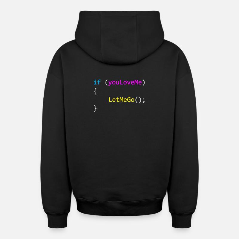 if (youLoveMe) { LetMeGo() ; } C# Code - Sweat à capuche unisexe zippé oversize épais SPREAD - noir