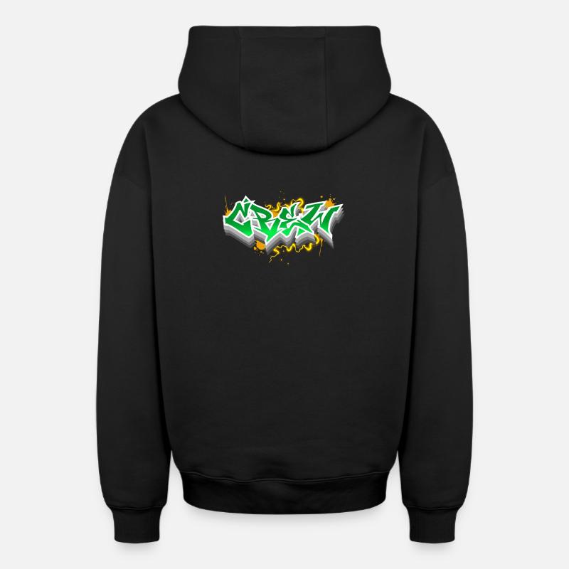 Équipage - Sweat à capuche unisexe zippé oversize épais SPREAD - noir