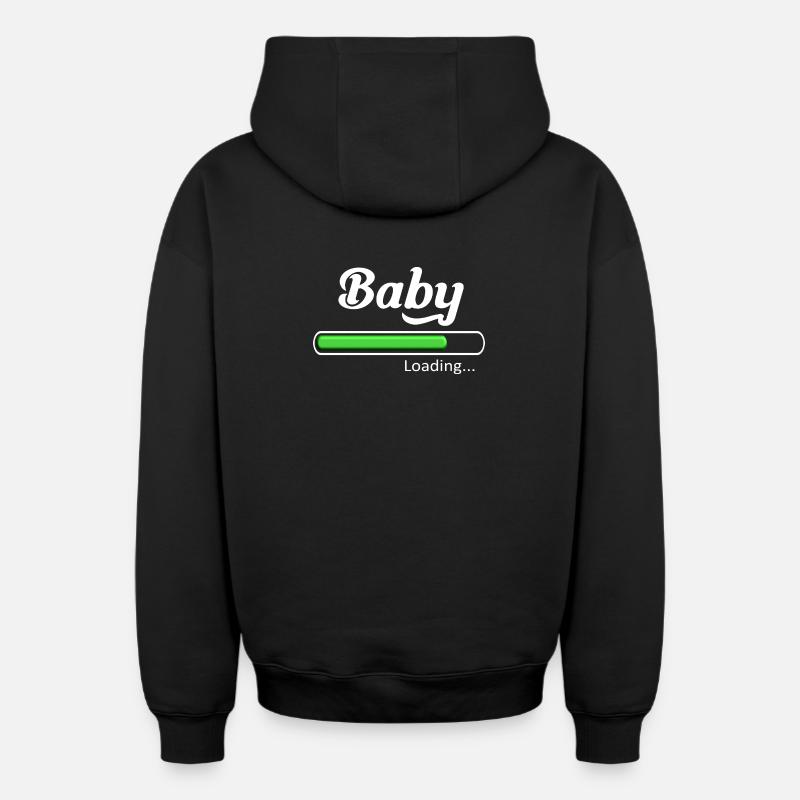 Baby-Loading. - Oversized Heavyweight Unisex Zip Hoodie - Schwarz