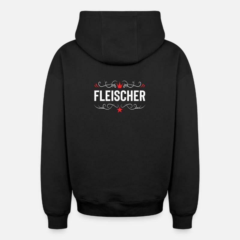 Fleischer Beruf - Oversized Heavyweight Unisex Zip Hoodie - Schwarz