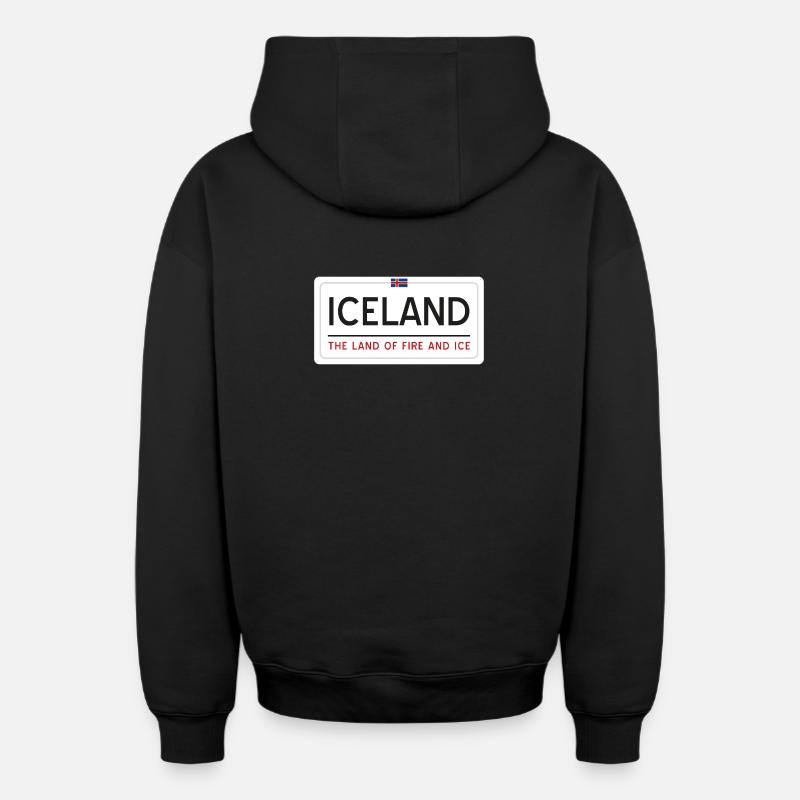 Panneau islandais - Sweat à capuche unisexe zippé oversize épais SPREAD - noir