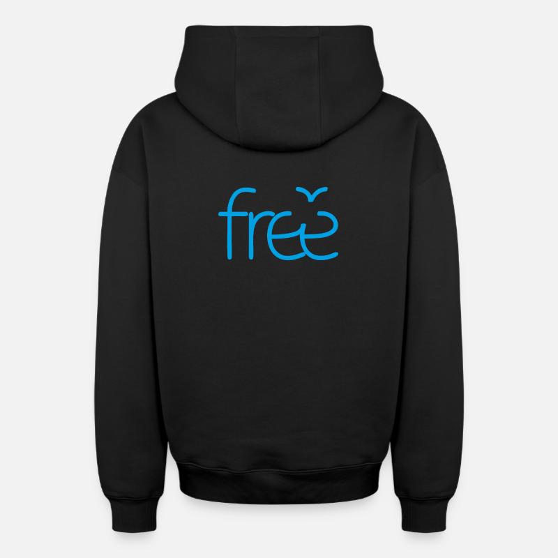 Libre - Sweat à capuche unisexe zippé oversize épais SPREAD - noir